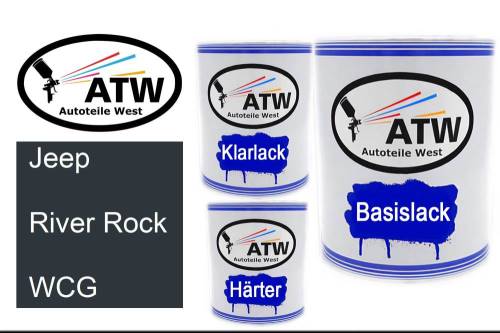 Jeep, River Rock, WCG: 1L Lackdose + 1L Klarlack + 500ml Härter - Set, von ATW Autoteile West.